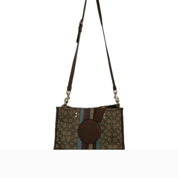 Coach Dempsey 29 Carryall Jacquard Stripe & Patch - Rainbow Multi EUC - Picture 8 of 12